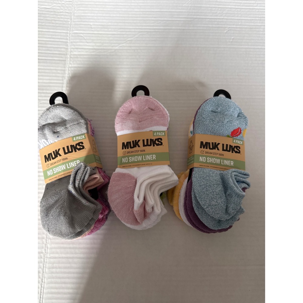 Muk Luks Women No Show Liner Socks 12 Pair Lot Dream Step Yarn Size 6-11 NEW